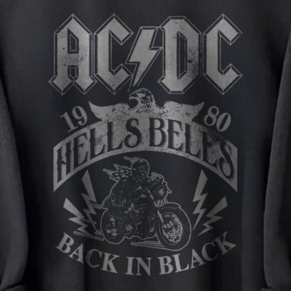 ACDC 1980 Hells Bells Sweatshirt, Retro ACDC Back in Black Album Sweater Unisex - Picture 3 of 4